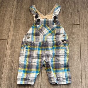 OshKosh B'gosh Blue and Yellow Plaid Overalls